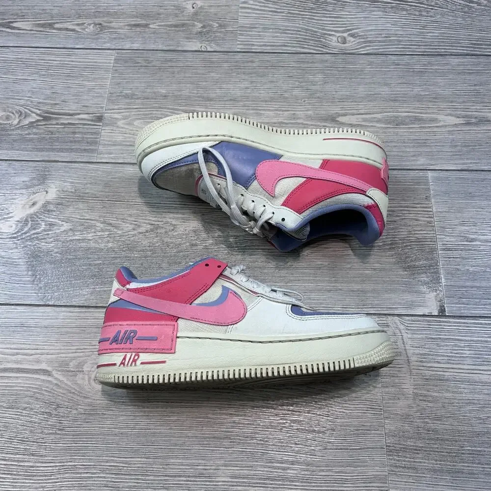 Nike Air Force 1 Shadow 'Sail Sea Coral' White Pink Purple 7.5 EUC